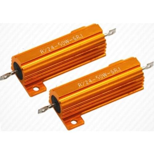 RX24 50W 5% gold aluminum shell high power cooling resistor 0.1R 0.5R 1R 1.5R 2R 10R 15R 30R