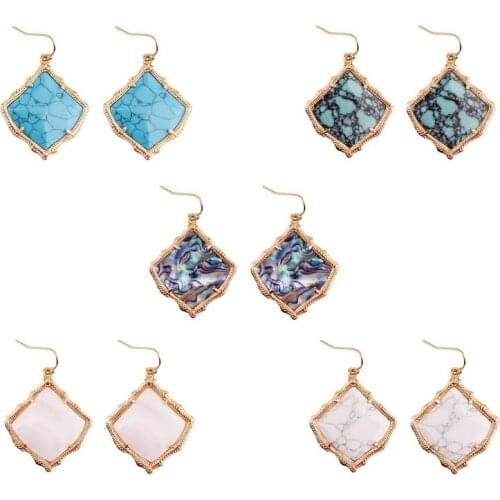 ZWPON Famous Brand Desingner Kyrie Kite Shape Stone Earrings for Women Fashion KS Shell Earrings Jewelry Wholesale