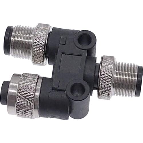 M12 connector conversion plug Y shaped three-way pipe waterproof sensor connectors male female 4pin 5pin