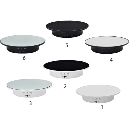 3 Speeds 20cm Intelligent Electric Rotating Display Stand Mirror Turntable Jewelry Holder Battery/USB Power