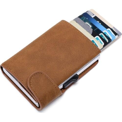 Vintage Mens Genuine Leather Leather Credit Card Holder Small Wallet Money Bag ID Card Case Mens Mini Wallet
