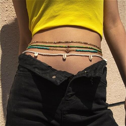 1@# Jewelry Belly Chain for Women Girls Jewelry Accessories Sandy Beach Bohemian Style Waist Chain Creative Beads Decor Waist