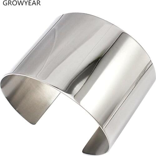 Women Men Fashion Jewelry Silver Color Simple Blank Stainless Steel Open Bangle Bracelets Many sizes and colors