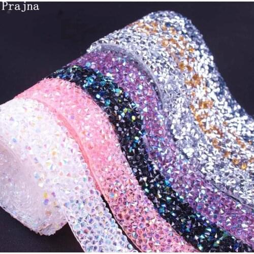 1Yard Hot Fix Rhinestone Applique Strass Crystal With Rhinestones For Clothes Iron On Applique For Dresses Decor Accessories