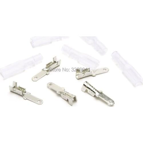 1000PCS 2.8mm Brass Boat Car Speaker Circuit Board Male Connector Plug Spring Tinned Fittings Copper Terminal Block With Sheath