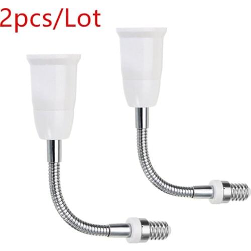 2pcs/lot E14 to E27 Flexible Extend Extension Adapter Socket 18cm LED Light Bulb Lamp Base Holder Converter AC250V