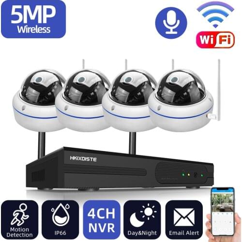 4CH CCTV Camera Security System Kit Wireless 5MP NVR Wifi Set Outdoor Day Night Vision Wifi IP Camera Video Surveillance Kit P2P