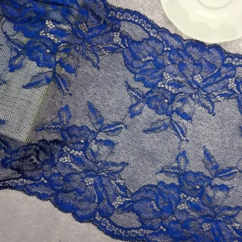 #57 Navy Blue Lace 22CM Wide 2 yards/lot Stretch Elastic Lace Mesh Fabric Trim Ribbon Trimming Home Decorative Ornaments