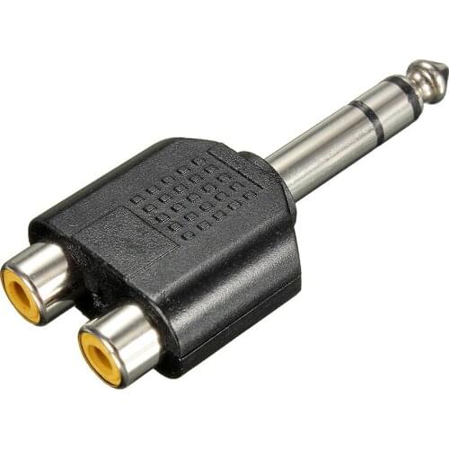 6.35mm 1/4 inch Male Stereo To 2 Dual RCA Female Y Splitter o Adapter Converter