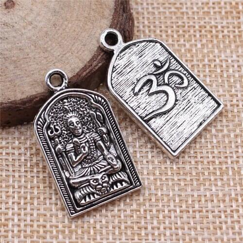 Free shipping 11pcs 31x17mm antique silver Yoga idol tag charms diy retro jewelry fit Earring keychain hair card pendant