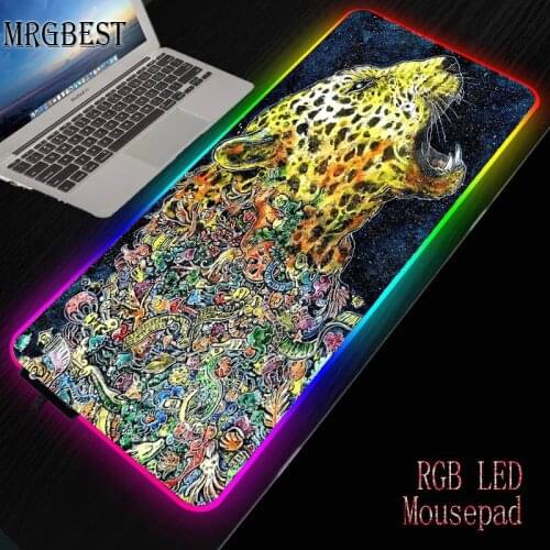 MRGBEST Tiger RGB Large 900x400x4mm Game Mouse Pad Gamer Xxl Computer Mat LED USB Keyboard Table Mousepad PC Muse Backlight Pads