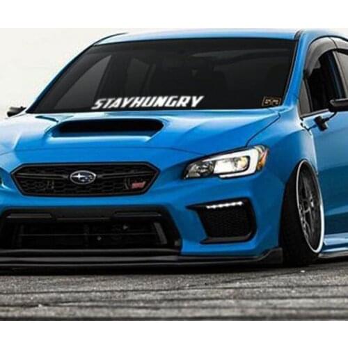 Black/Sliver Stay Hunger Text Sticker Simple And Fun Decal Waterproof Auto Car Front Window Windshield Decal S082