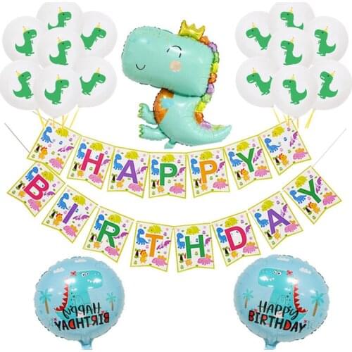 Dinosaur Theme Party Foil Balloons Cartoon Animal Birthday Party Spot Decorations Balloons Globos Set Party Supplies for Kid Boy