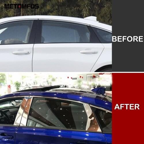 For Honda Accord 2018 2019 2020 Window B+C Pillar Cover Trim Decoration Sticker Stainless Steel Exterior Accessories Car Styling
