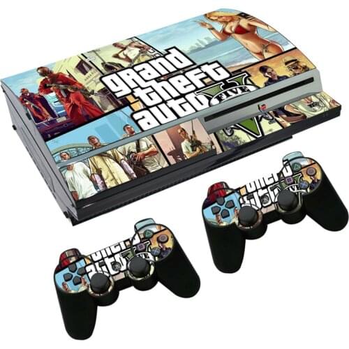 Grand Theft Auto V GTA 5 Skin Sticker Decal for PS3 Fat PlayStation 3 Console and Controllers For PS3 Skins Sticker Vinyl Film