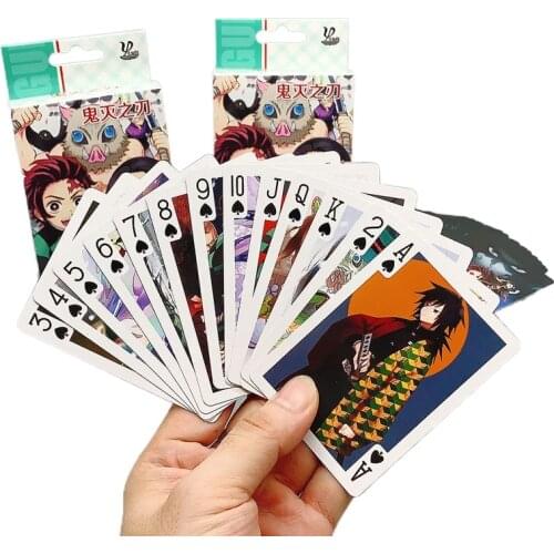 Demon Slayer Playing Cards Kumamon Tanjirou Nidou Solitaire Anime Peripheral Poker Board Casual Fashion Entertainment Game