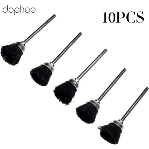 Dophee Dremel Accessories 3mm Shank Mandrel Metal Stiff Abrasive Wheel Nylon Cup Brush Polishing Buffing Wheel Rotary Tool 10PCS