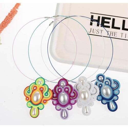 KPacTa Fashion Pendant Necklace Vintage Soutache Handmade Weaving Ethnic Jewelry Women Girl Wedding Party Jewelry Hot Sale Gifts