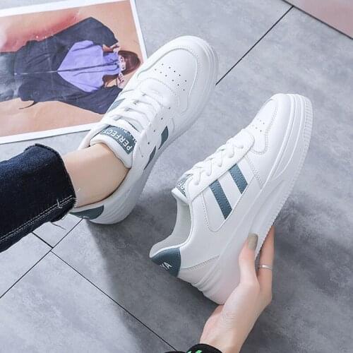 Women Sneakers Spring And Autumn Fashion Platform Flats Thick-soled Breathable Comfortable Lace-Up Sports Casual Shoes Female