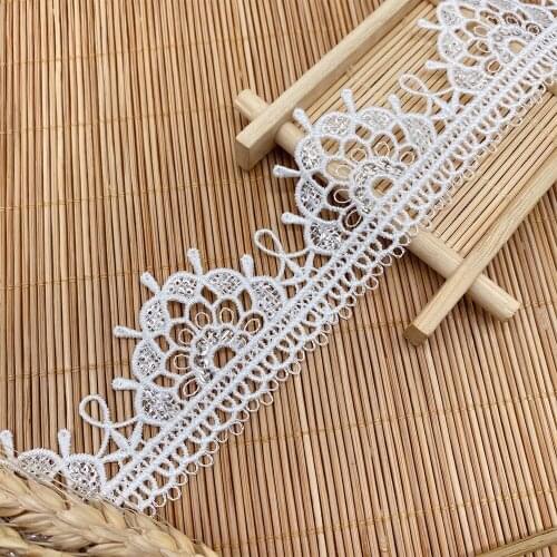 1 yard Lace wedding accessories embroidered clothing sequins collar baby swiss voil african fabric 2021 high quality trim