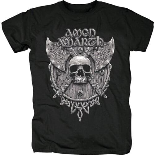 Summer style Amon Amarth Rock skateboard Skull AXE shirt 3D mma fitness Punk Hardrock Heavy Dark Metal 100%Cotton viking vintage