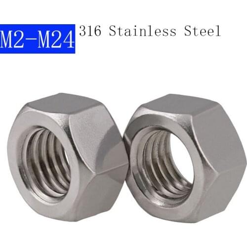 M2 M2.5 M3 M4 M5 M5 M8 M10 M12 M14 M16 M18 M20 M22 M24 DIN 934 316 Stainless Steel Hex Nuts Hexagon Nuts For screws Bolts A4 -70