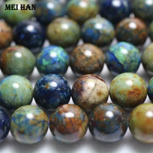 Meihan (1 strand/set) 10mm natural phoenix Chrysocolla lapis lazuli smooth round loose beads for jewelry making design DIY