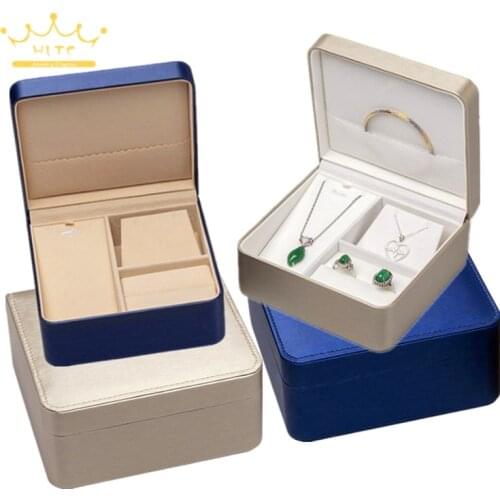 Multifunctional Jewelry Set Box Ring Earring Box Necklace Box PU Brushed Jewelry Packaging Box Display Press on Nail Packaging