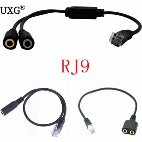 New 1PC 25cm Dual 3.5mm Audio Jack Female to Male RJ9 Plug Adapter Convertor Cable PC Computer Headset Telephone Using