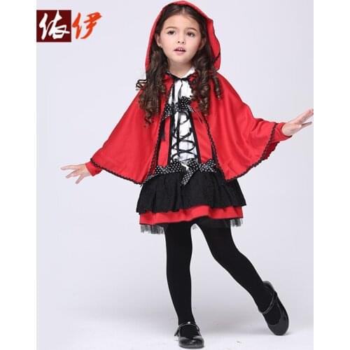 2020 New Autumn Dresses For Girls Halloween Performance Cosplay Little Devil Dresses With Cloak Holiday Performance Kids Dresses