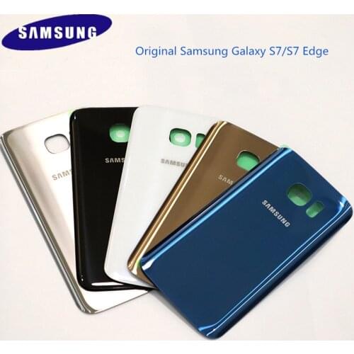 Original SAMSUNG Galaxy S7 G930F / S7 EDGE G935F Back Glass Battery Cover Rear Door Housing Samsung S7 Edge Back Glass Case+Logo
