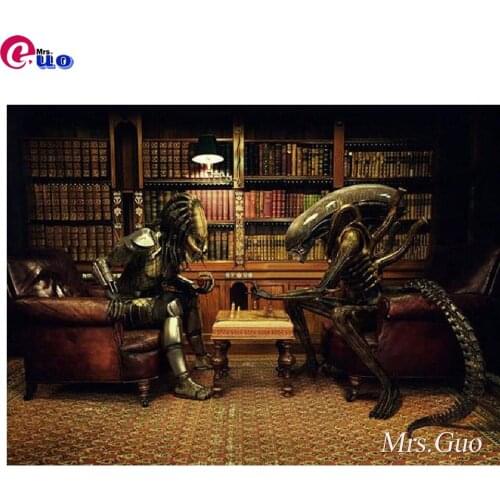 Full Square Round Diamond Embroidery DIY Diamond Painting Alien Vs Predator Diamond Painting Cross Stitch Rhinestone Decoration