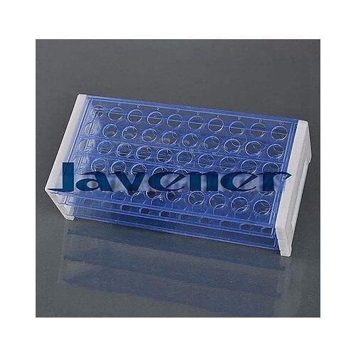 Durable 13mm/50 Vents Plastic Double Deck Test Tube Rack Plastic Laboratory Test Tube Rack Blue
