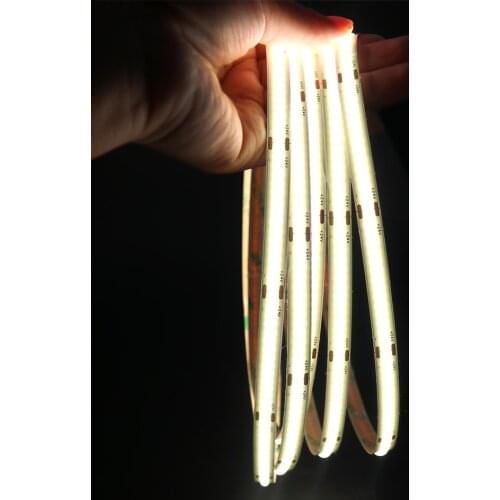 COB LED Strip Light 8mm High Brightness Density 480LEDs/m Warm Natural Cool White Dimmable Linear Lights Bar Tape 12V/24V