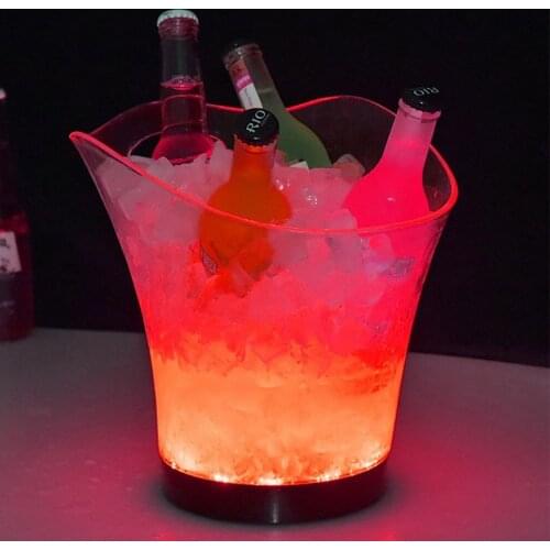 LED Ice Bucket 5.5L Wine Beer Cooler Champagne Wine Bottle Holder For Party Home Bar Nightclub Light Up Whiskey Holder