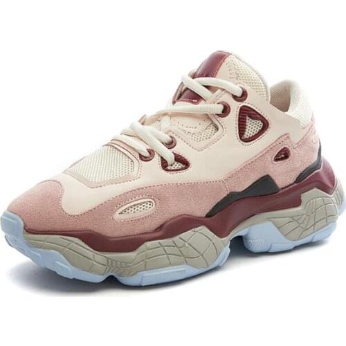 2019 spring hot sale color block white beige pink women lady student easy walking comfortable lace flat shoes on sale