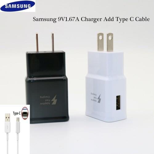 Samsung S8 S9 plus Original Fast Charger 15W 9V1.67A 1.2m USB Type C Cable Travel Adapter EU/US/UK Note8 S 9 S 8 C5 C7 C9pro