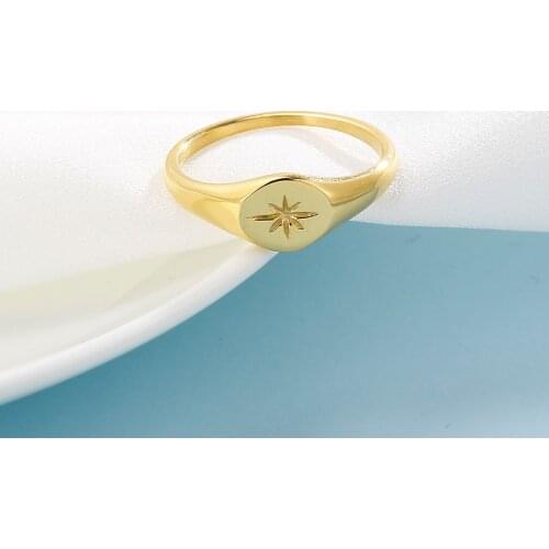 316L Stainless Steel Carved Ring Ladies Jewelry Wedding Party Accessories