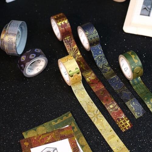 1Pcs Gold Stamping fairy tale Japanese Washi Tape Scrapbooking Tools Papelaria Decorative Masking Tape Lot 15mm*10m JD115