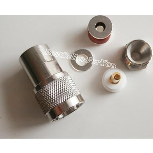 1Pcs UHF Male PL-259 Plug Clamp RG58 RG142 LMR195 RG400 Cable Straight RF ConnectorBrass