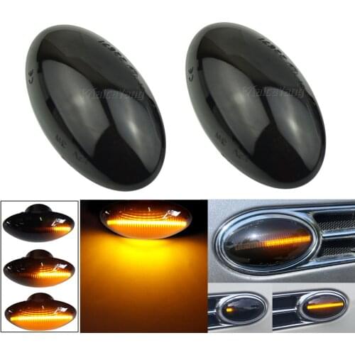 2x 12V Flowing Water Side Repeater Turn Signal Dynamic LED Side Marker Light For BMW MINI Cooper R50 R52 R53 2002-2008