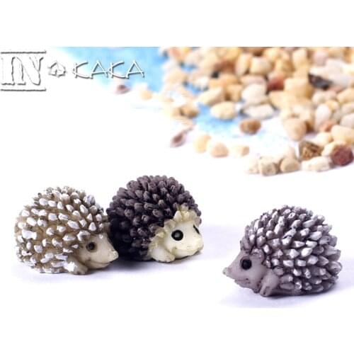 3pcs Anime Mini Hedgehog Statue Home Micro Fairy Garden Miniature Decoration Doll House Ornament Figure Toys DIY Accessories