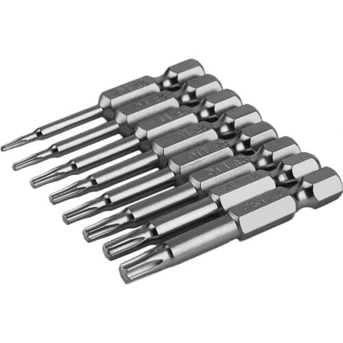8Pcs Professional and Practical Magnetic Torx Screwdriver Bits Set Electric Screwdriver 50mm Length Best Tool