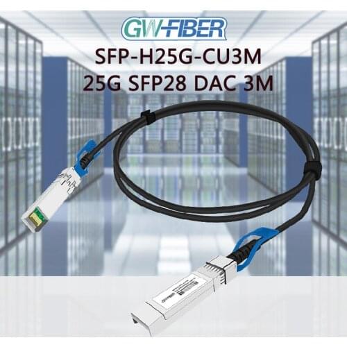 3m (10ft) SFP-25G-CU3M Compatible 25G Gigabit SFP28 Passive Direct Attach Copper Twinax Cable for Huawei Cisco switch DAC Cable