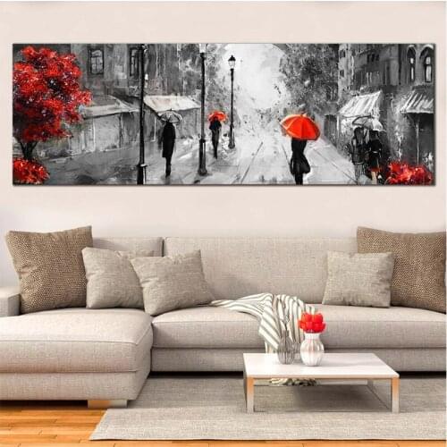 Black white paris red tree 5D Diy Diamond Painting cross stitch mosaic full square round diamond embroidery rhinestoneZP-1712