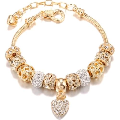 Bracelet 2021 Trend Bracelet for Women Explosive Bracelet DIY Alloy Big Hole Bead Bracelet Golden Bracelet Jewelry