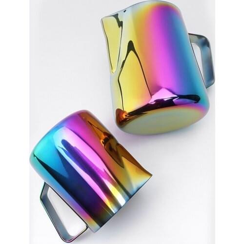 A cup of coffee spent plating color stainless steel garland cylinder thickening pointed mouth cup milk bubble pot fancy