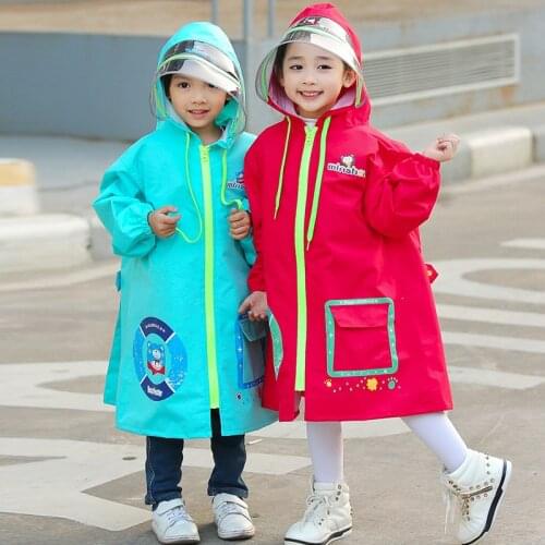 Children Raincoat Kids Poncho with Bag Boys and Girls Cute Poncho
