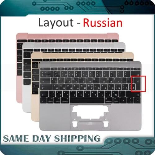 For Macbook 12'' A1534 Russian Russia RU Keyboard w/ Topcase Palm Rest Top Case 2015-2017 Gold/Gray/Silver/Rose Gold Color