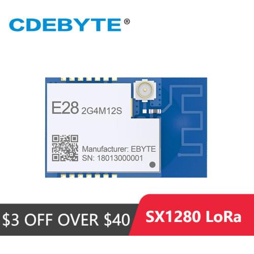 E28-2G4M12S RoHS 2.0 SX1280 LoRa 2.4GHz 12.5dBm SPI IoT Module GFSK FLRC Bluetooth Transmitter Receiver IPEX PCB